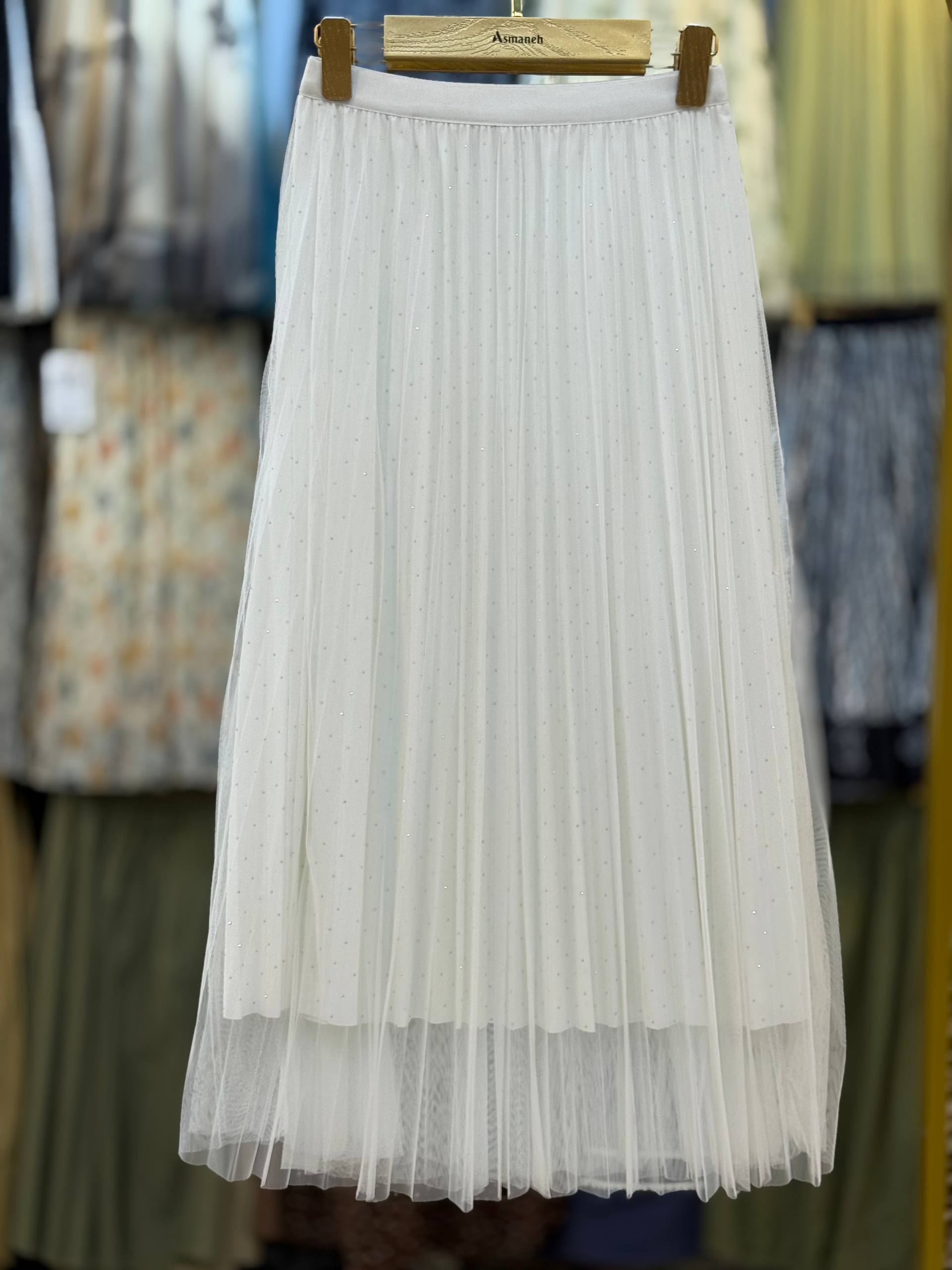 دامن پلیسه نگین دار زنانه کد 418565