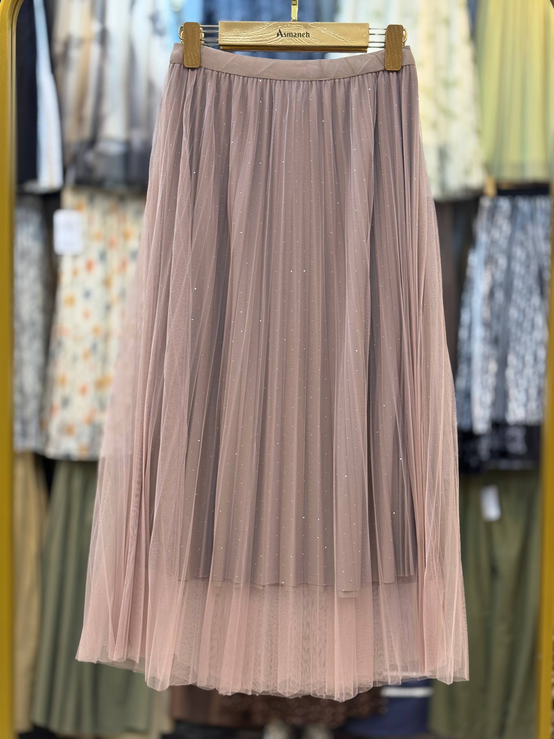 دامن پلیسه نگین دار زنانه کد 418565