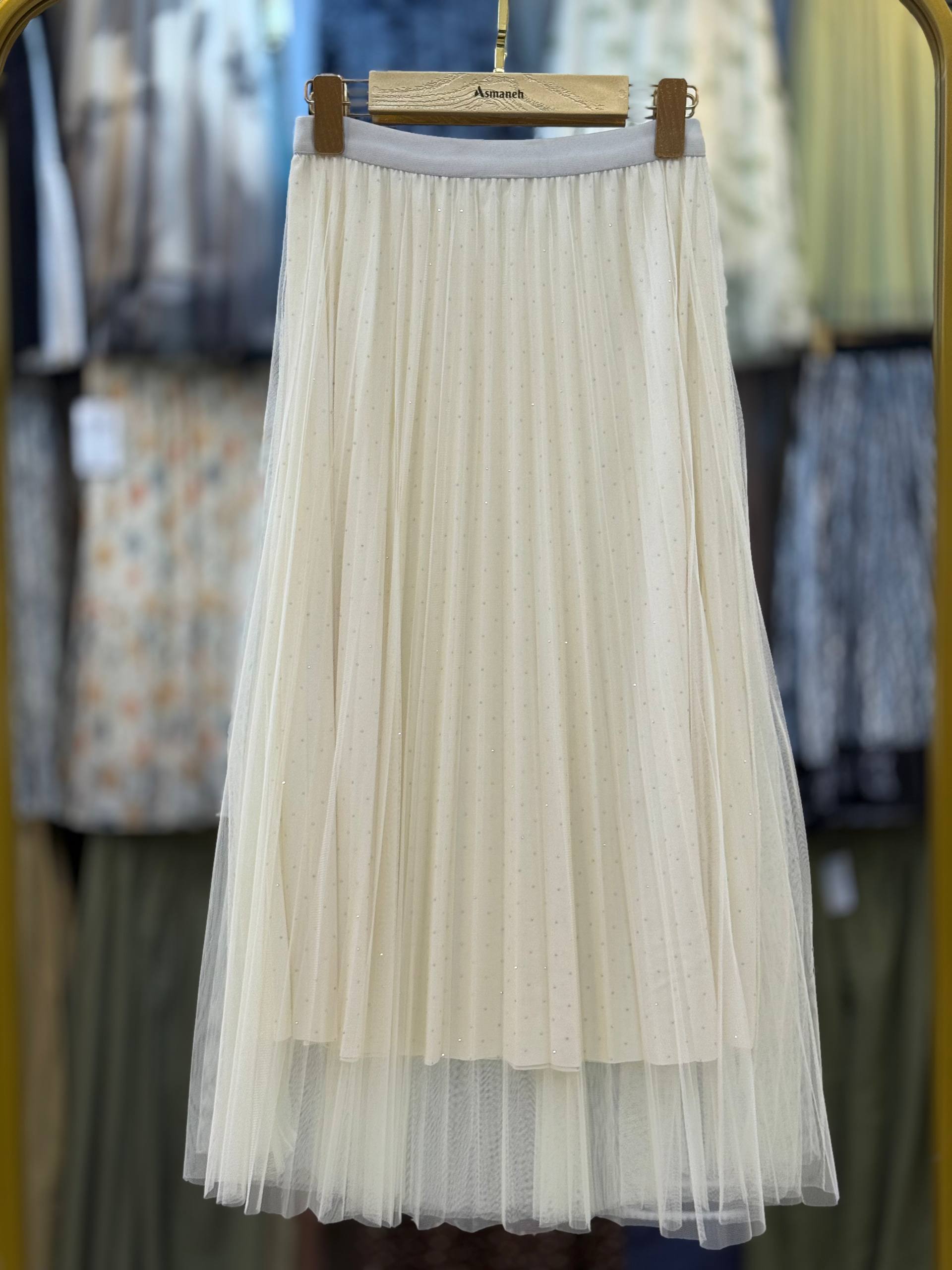 دامن پلیسه نگین دار زنانه کد 418565