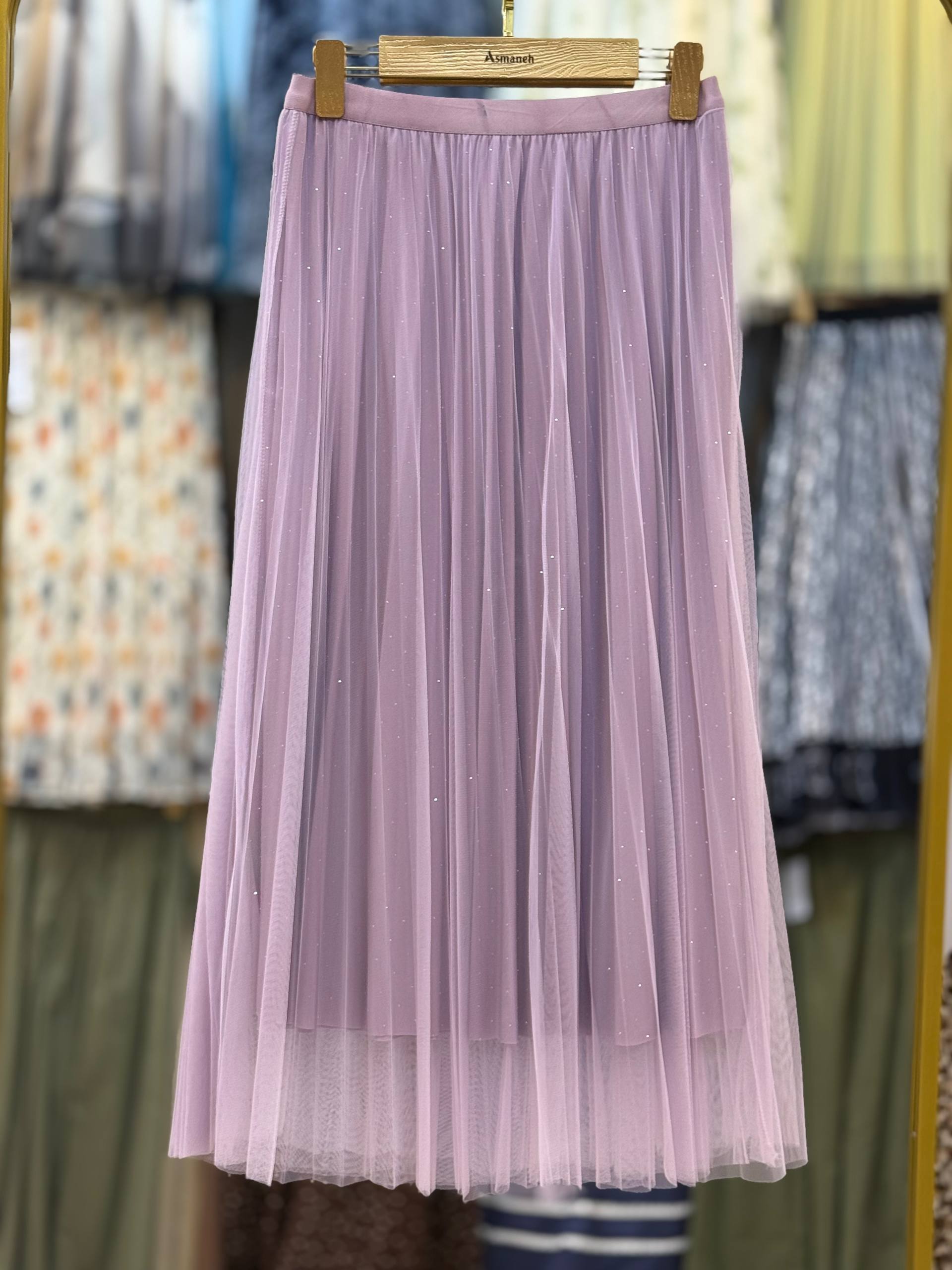 دامن پلیسه نگین دار زنانه کد 418565