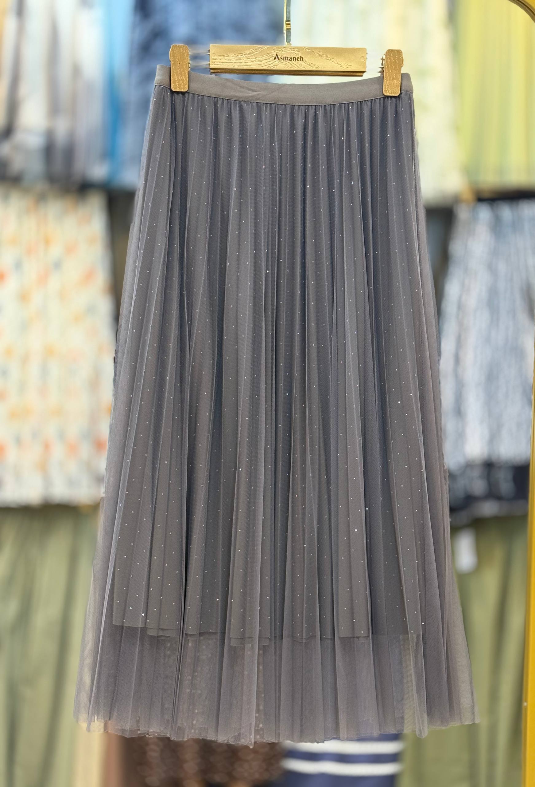 دامن پلیسه نگین دار زنانه کد 418565