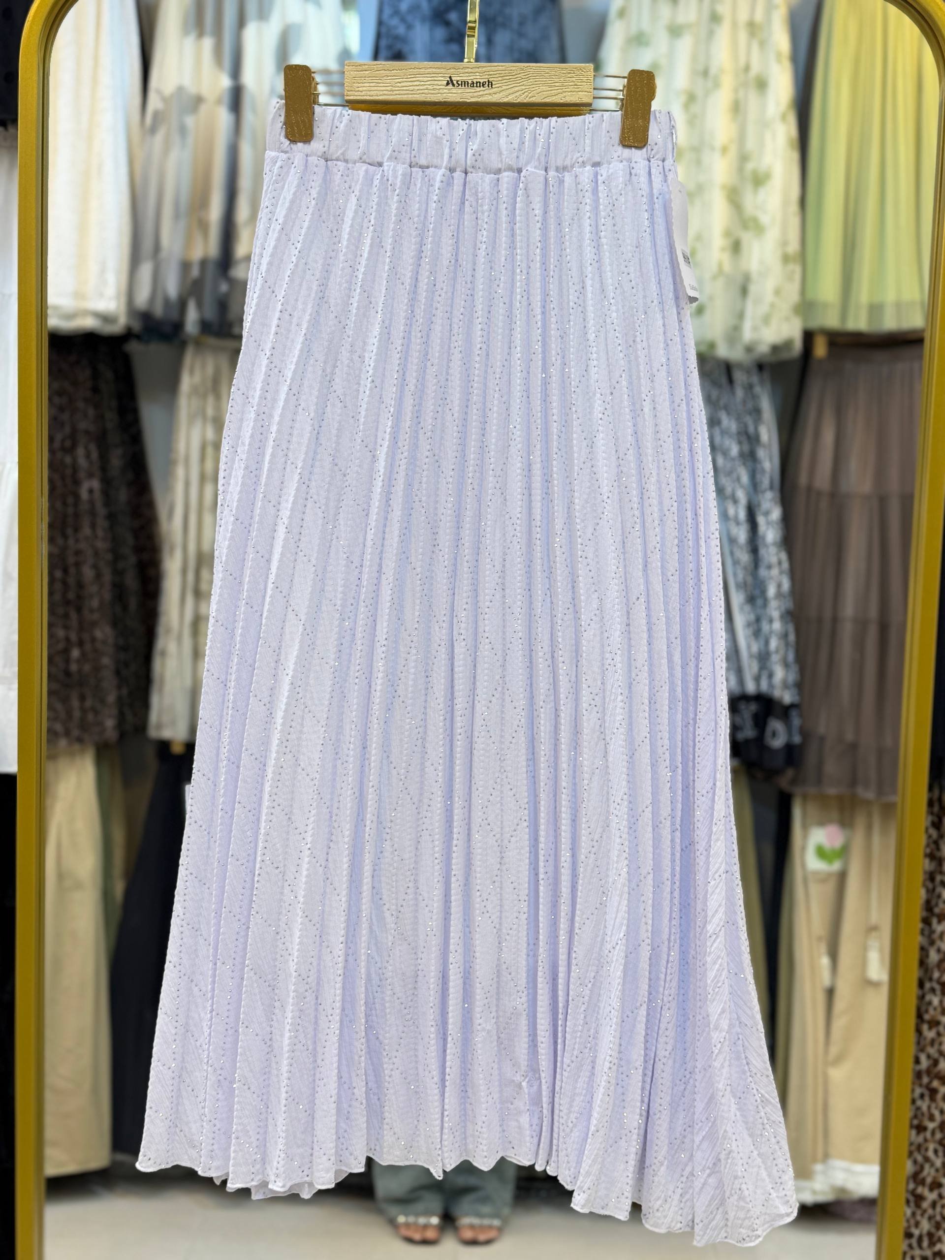 دامن پلیسه نگین دار زنانه کد 418568