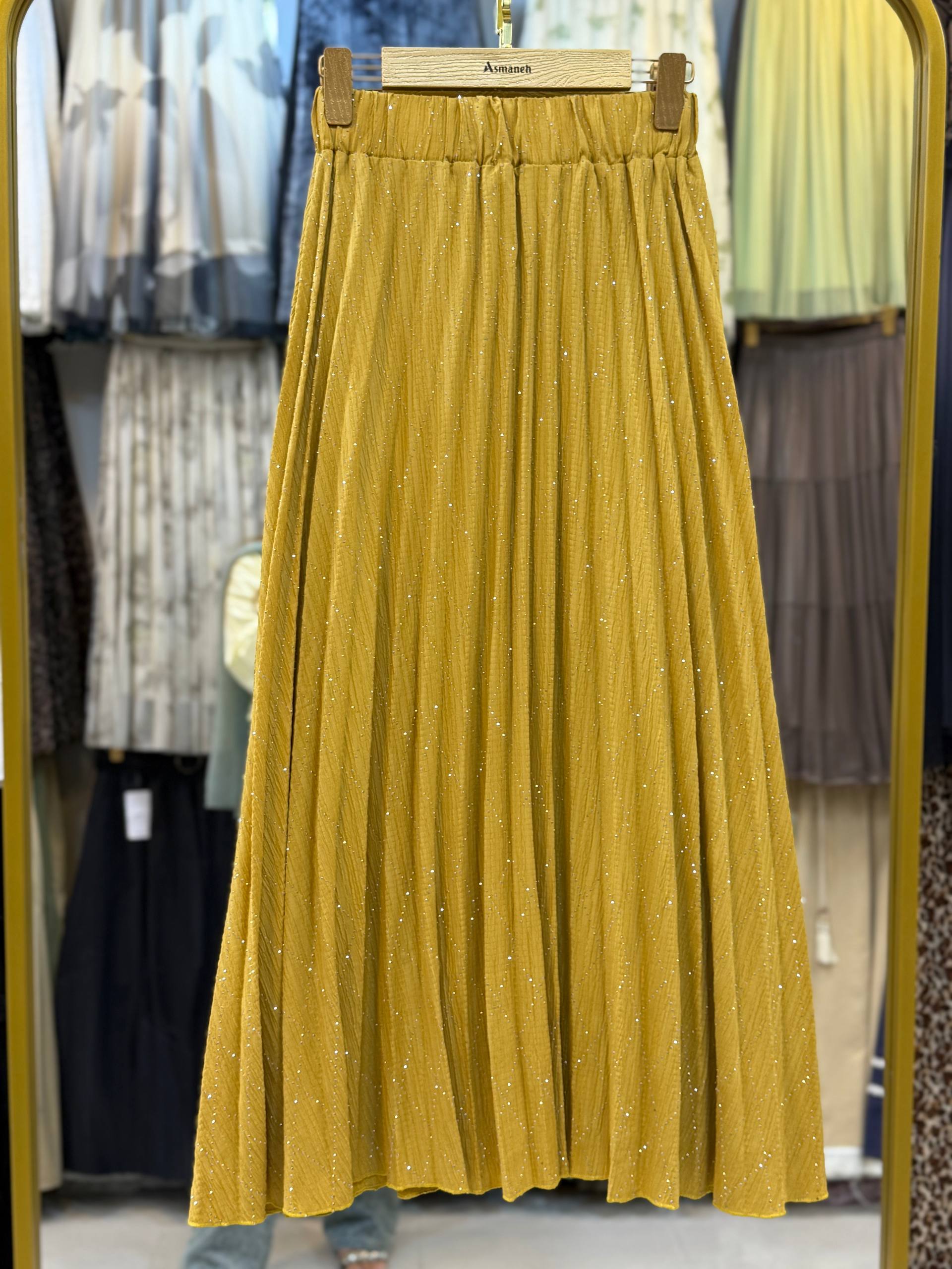 دامن پلیسه نگین دار زنانه کد 418568