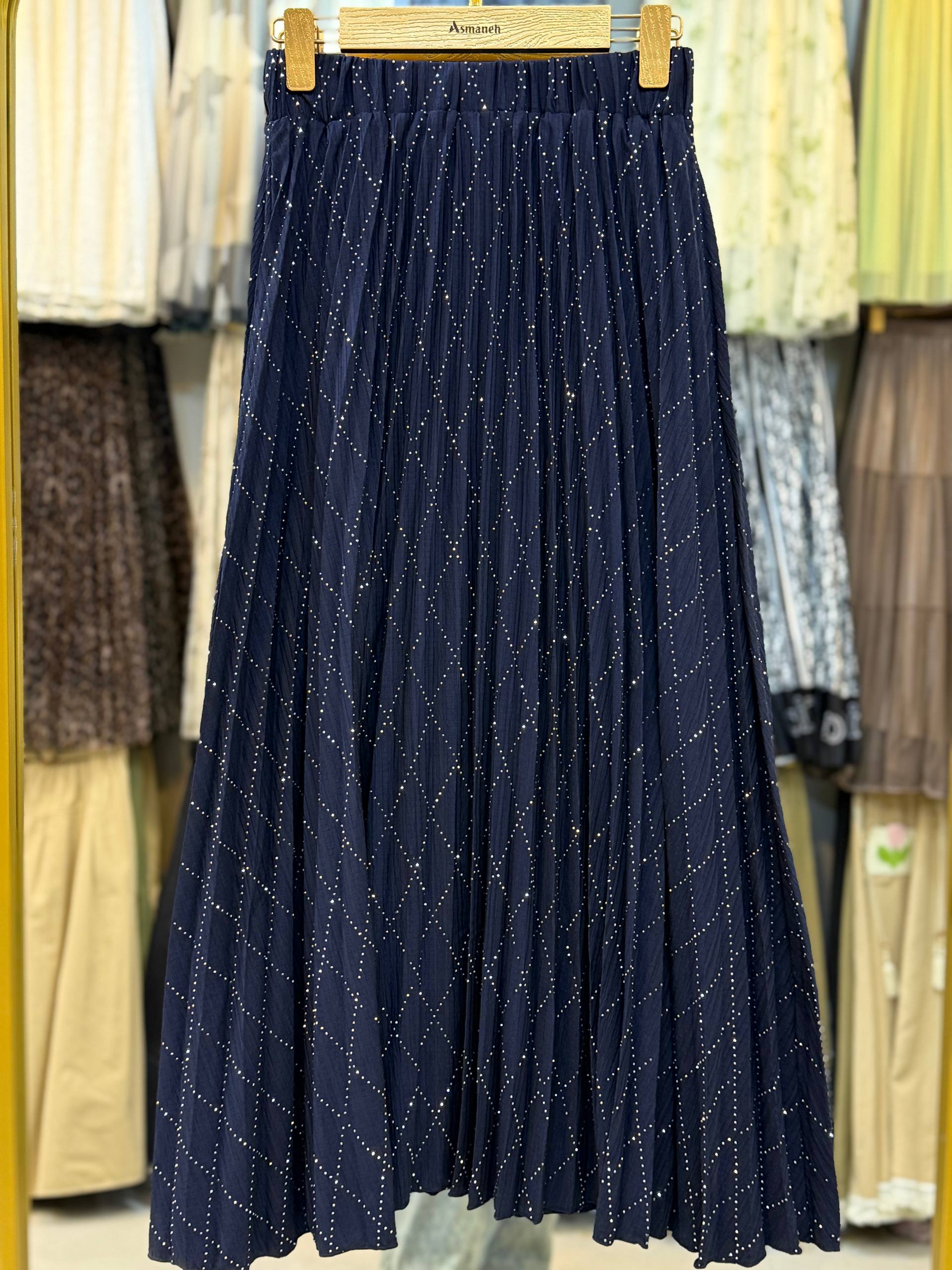 دامن پلیسه نگین دار زنانه کد 418568