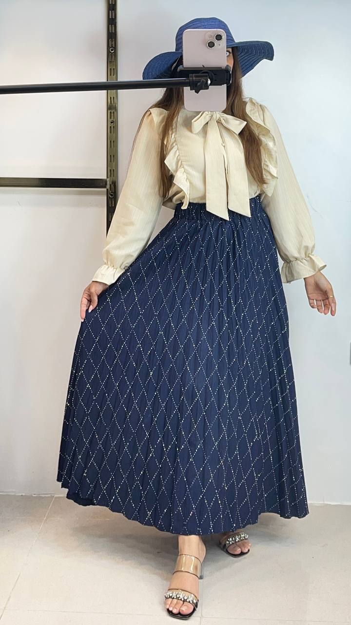 دامن پلیسه نگین دار زنانه کد 418568