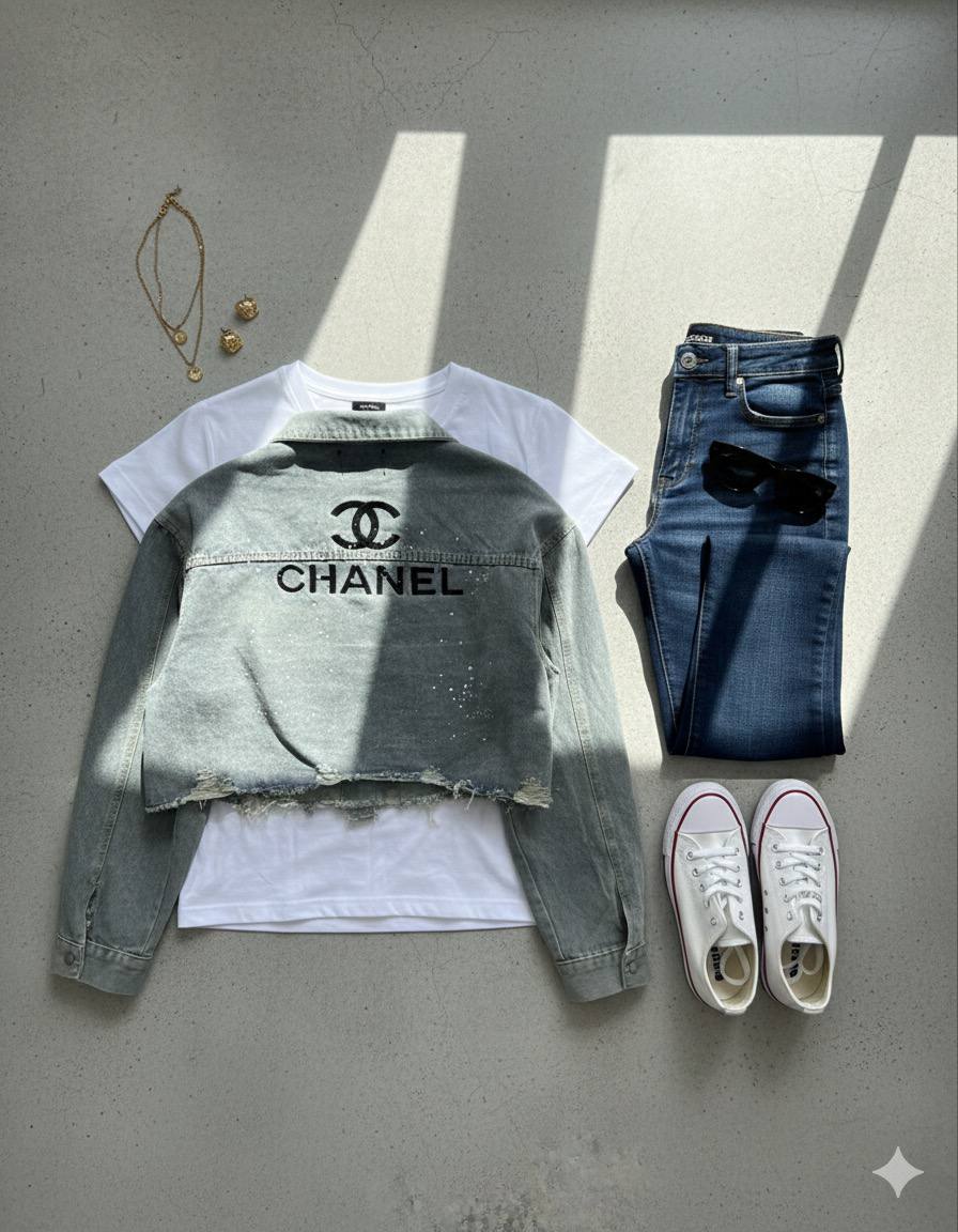 کت جین کار شده زنانه برند CHANEL کد 418592