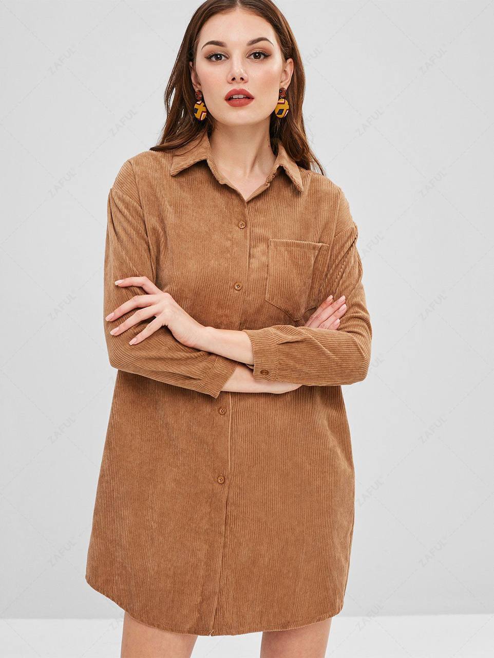 شومیز مانتویی کبریتی زنانه کد 418593