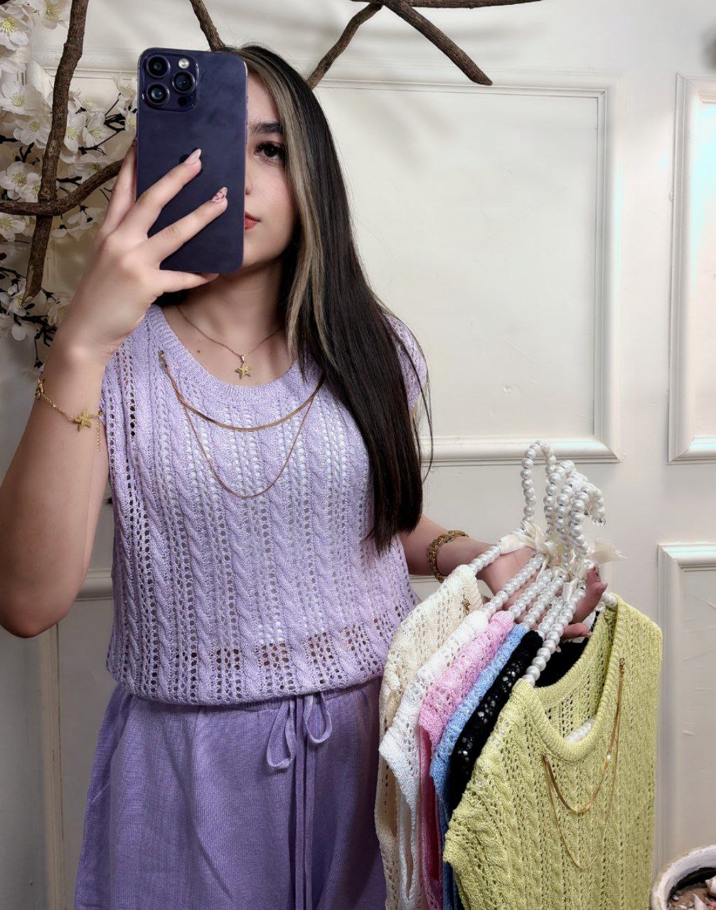 تاپ بافت مجلسی زنانه کد 418600