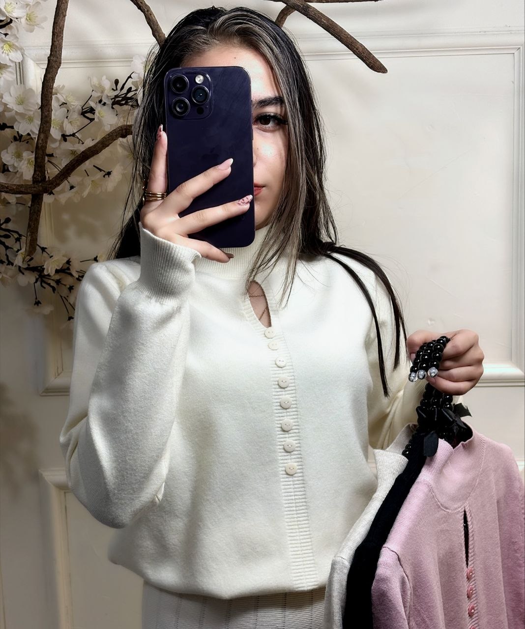 بلوز بافت مجلسی زنانه کد 418602