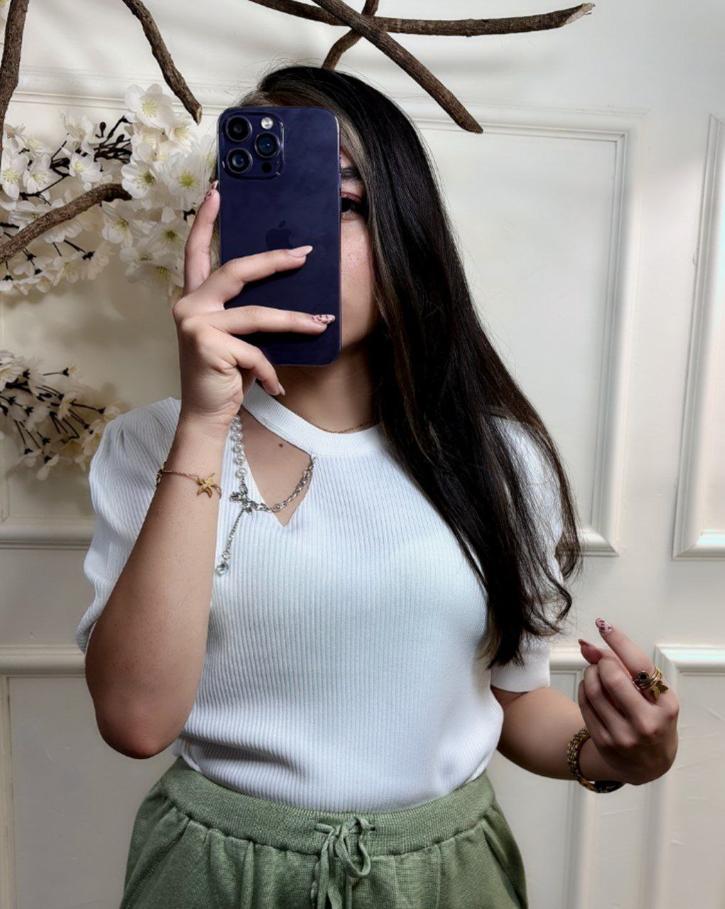 بلوز کریستال آستین کوتاه زنانه کد 418606