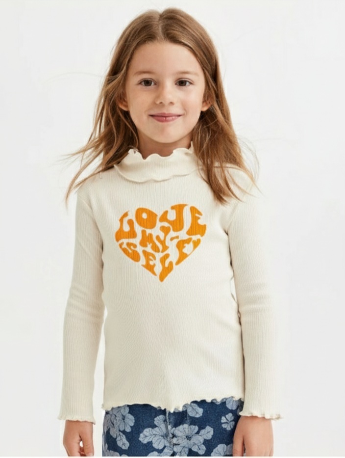 بلوز یقه اسکی دخترانه 29327 سایز 3 تا 10 سال مارک H&M