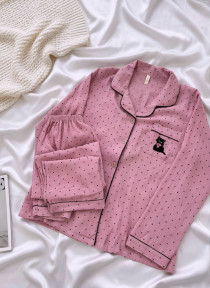 ست دو تیکه موسیلین نخی آستین بلند زنانه کد 418632