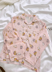 ست دو تیکه موسیلین نخی آستین بلند زنانه کد 418635