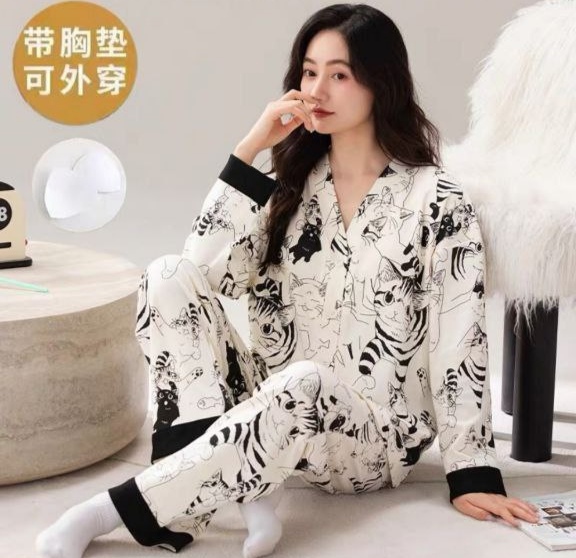 ست بلوز شلوار جلو دکمه دار زنانه کد 418676