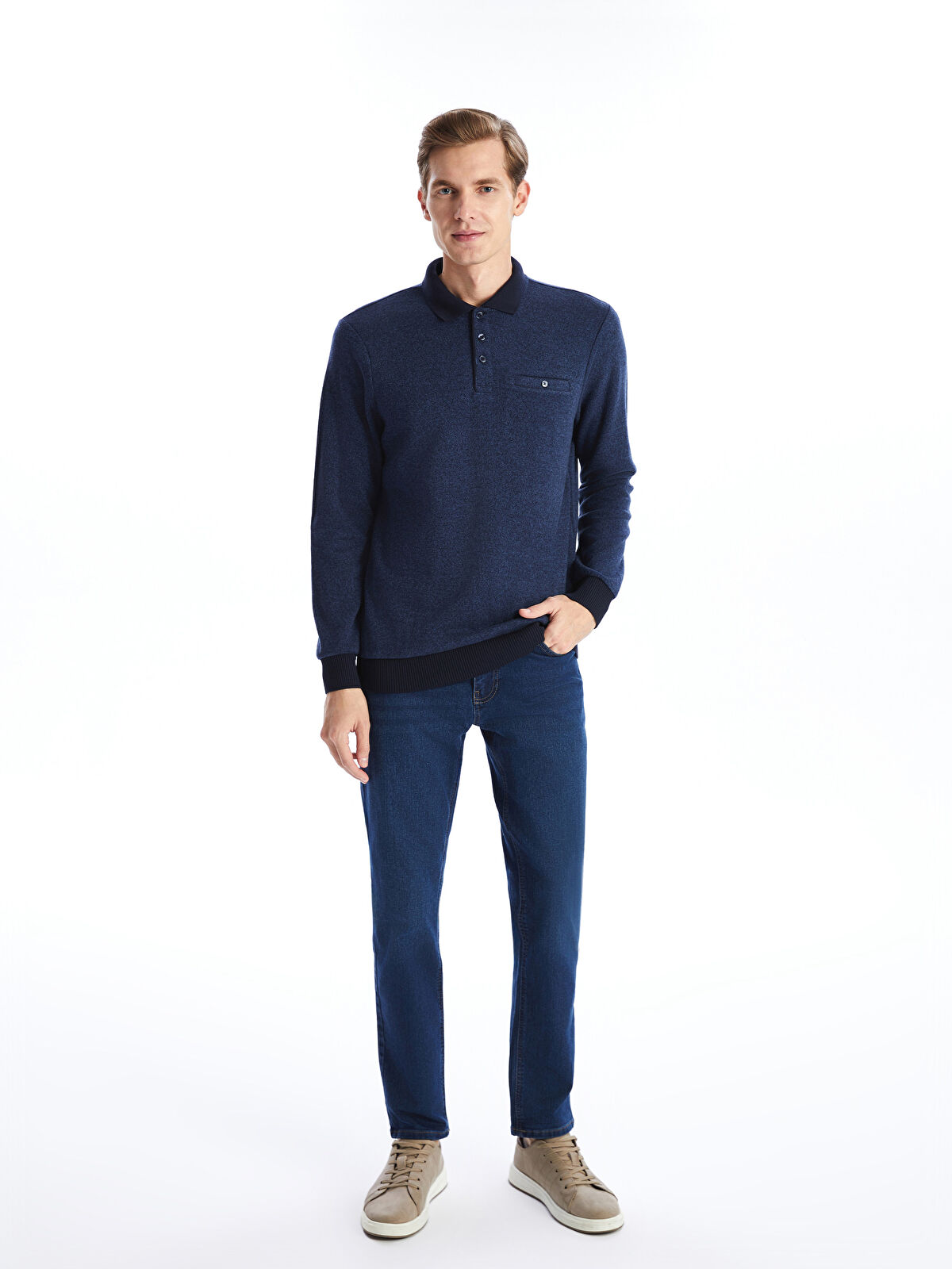 بافت یقه دار مردانه 29408 مارک LC WAIKIKI