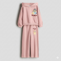 ست هودی و شلوار دخترانه 29603 سایز 2 تا 10 سال کد 2 مارک H&M