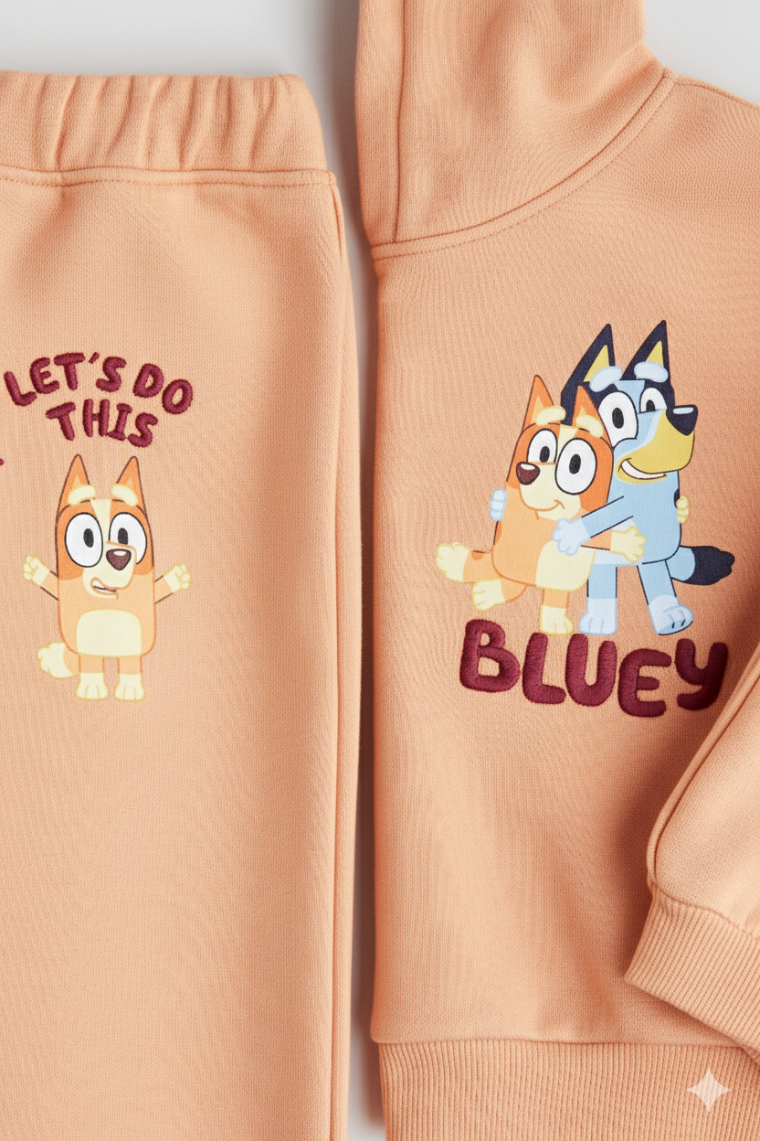 ست هودی و شلوار دخترانه 29603 سایز 2 تا 10 سال کد 4 مارک H&M