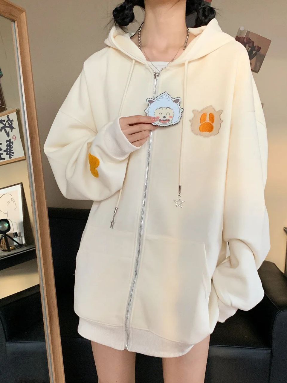 سویشرت عروسکی گوش دار دخترانه کد 418745