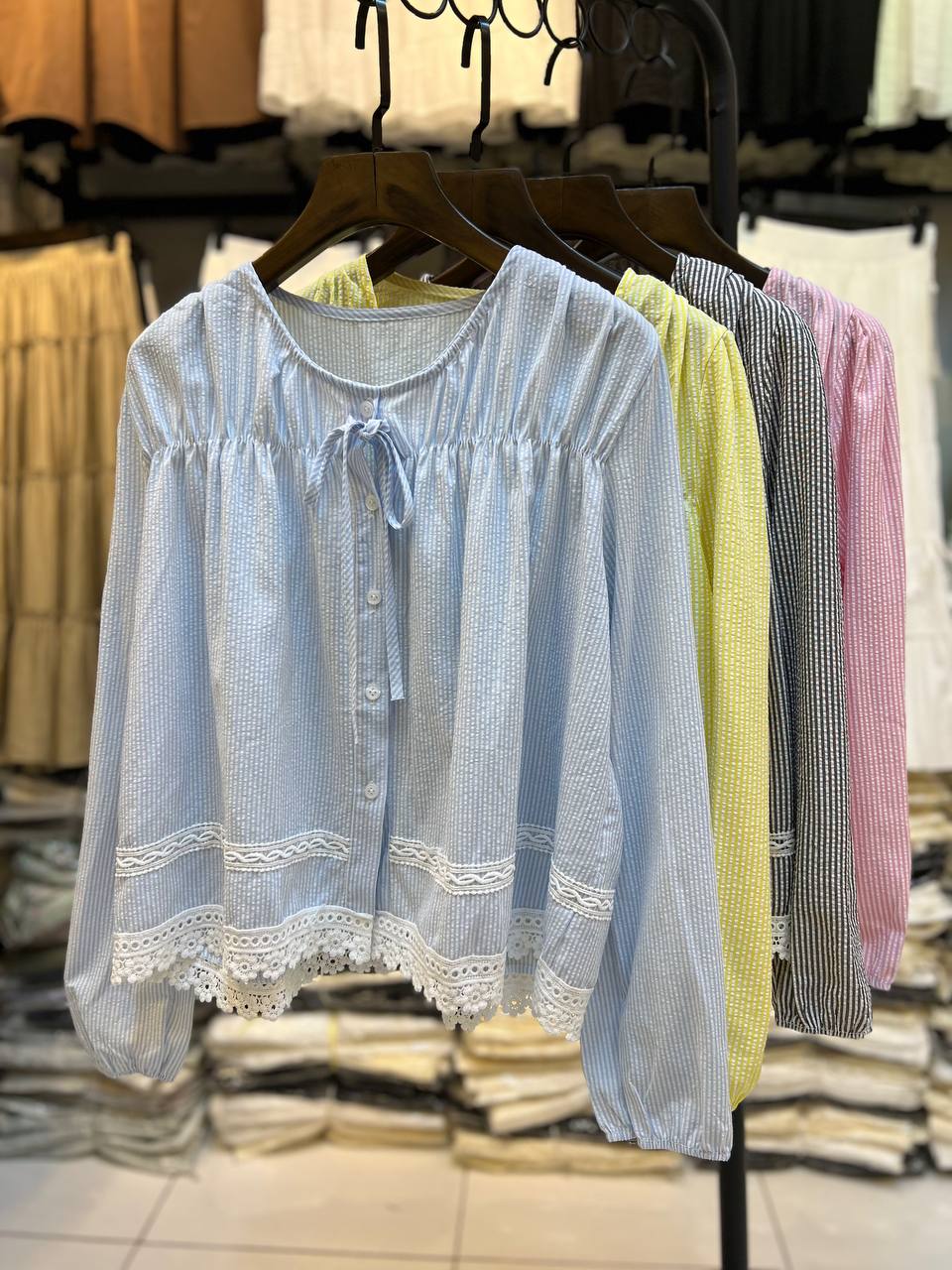 شومیز کرپ نخ زنانه کد 418757