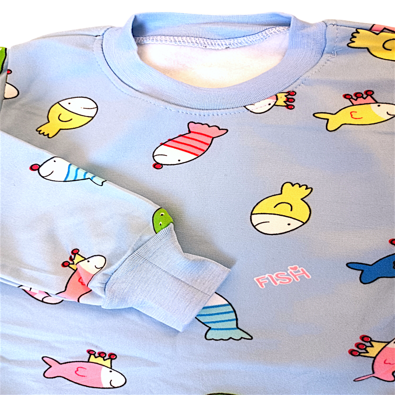 ست بلوز و شلوار گرم وارداتی طرح ماهی کد 2205649