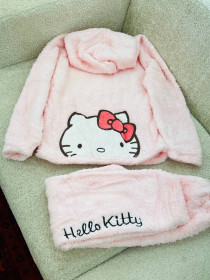 ست تدی گرم بالا طرح هلو کیتی دخترانه کد 418815