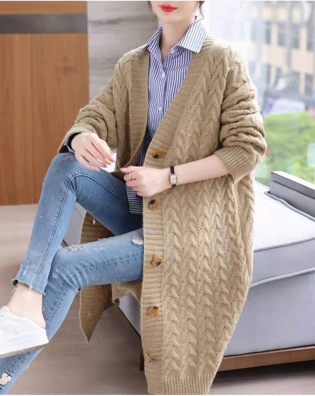 مانتو بافت زنانه کد 418847