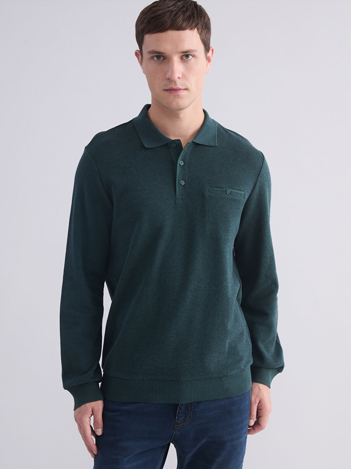 بافت یقه دار مردانه 29730 مارک LC WAIKIKI