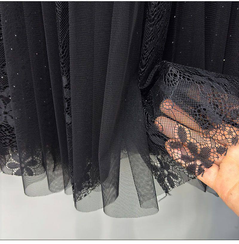 دامن حریر گیپور دار دو رو زنانه کد 418879