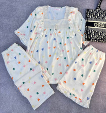 ست سه تیکه نخ موسیلین زنانه کد 419145