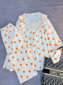 ست دو تیکه نخ موسلین آستین بلند زنانه کد 419151