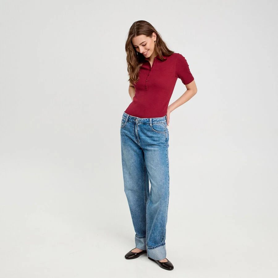 تی شرت یقه دار زنانه 30371 مارک Cache Cache