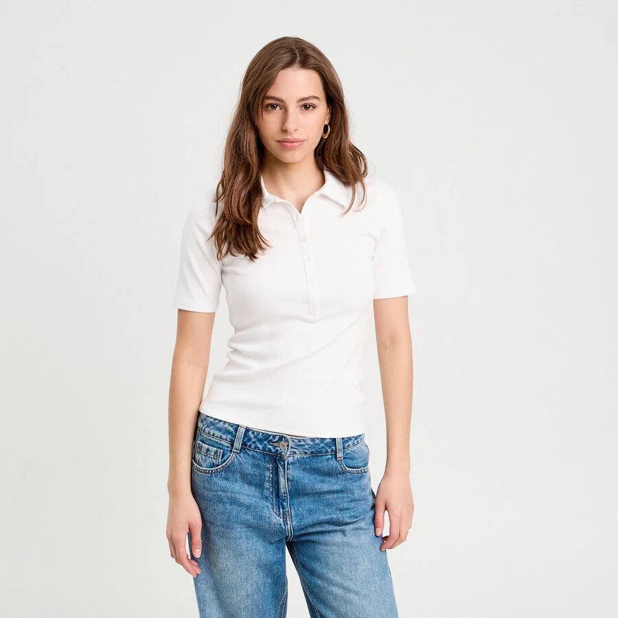 تی شرت یقه دار زنانه 30371 مارک Cache Cache