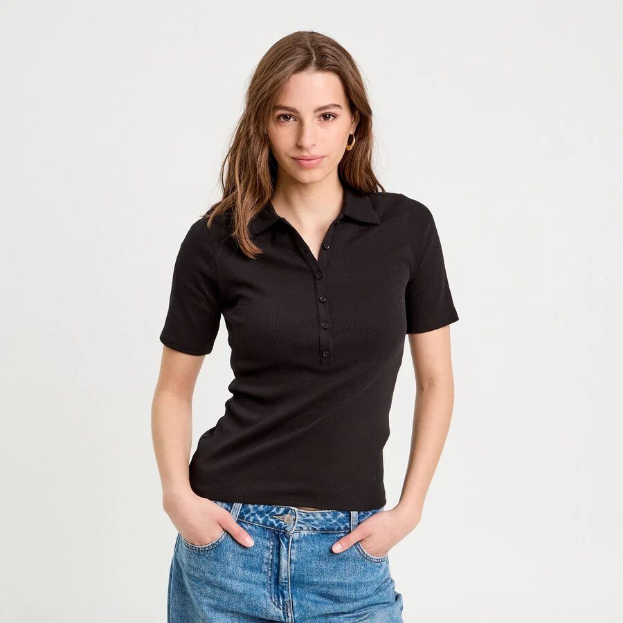 تی شرت یقه دار زنانه 30371 مارک Cache Cache