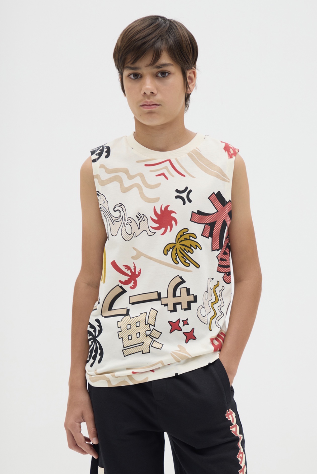 تی شرت استین حلقه ای 30508 سایز 9 تا 15 سال مارک OVS   *