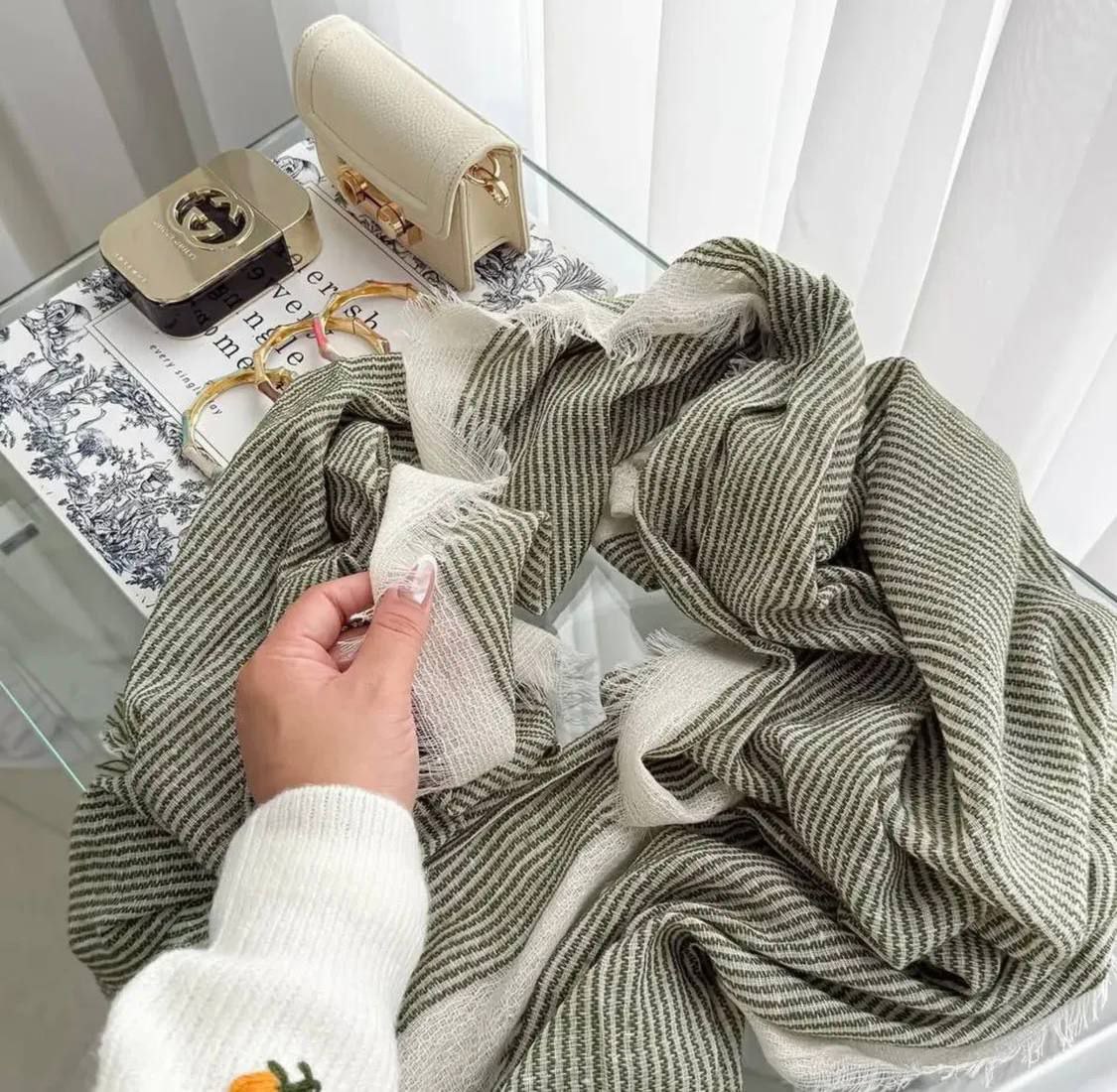 شال کنفی راه راه زنانه کد 419285