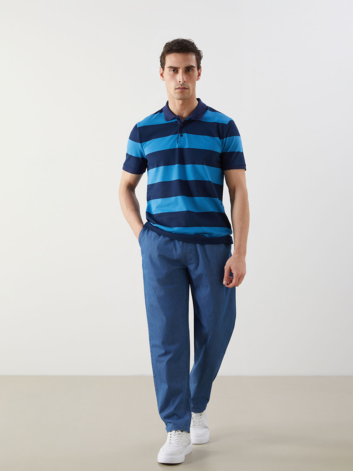 تی شرت یقه دار مردانه 30374 کد 2 مارک LC WALKIKI   *