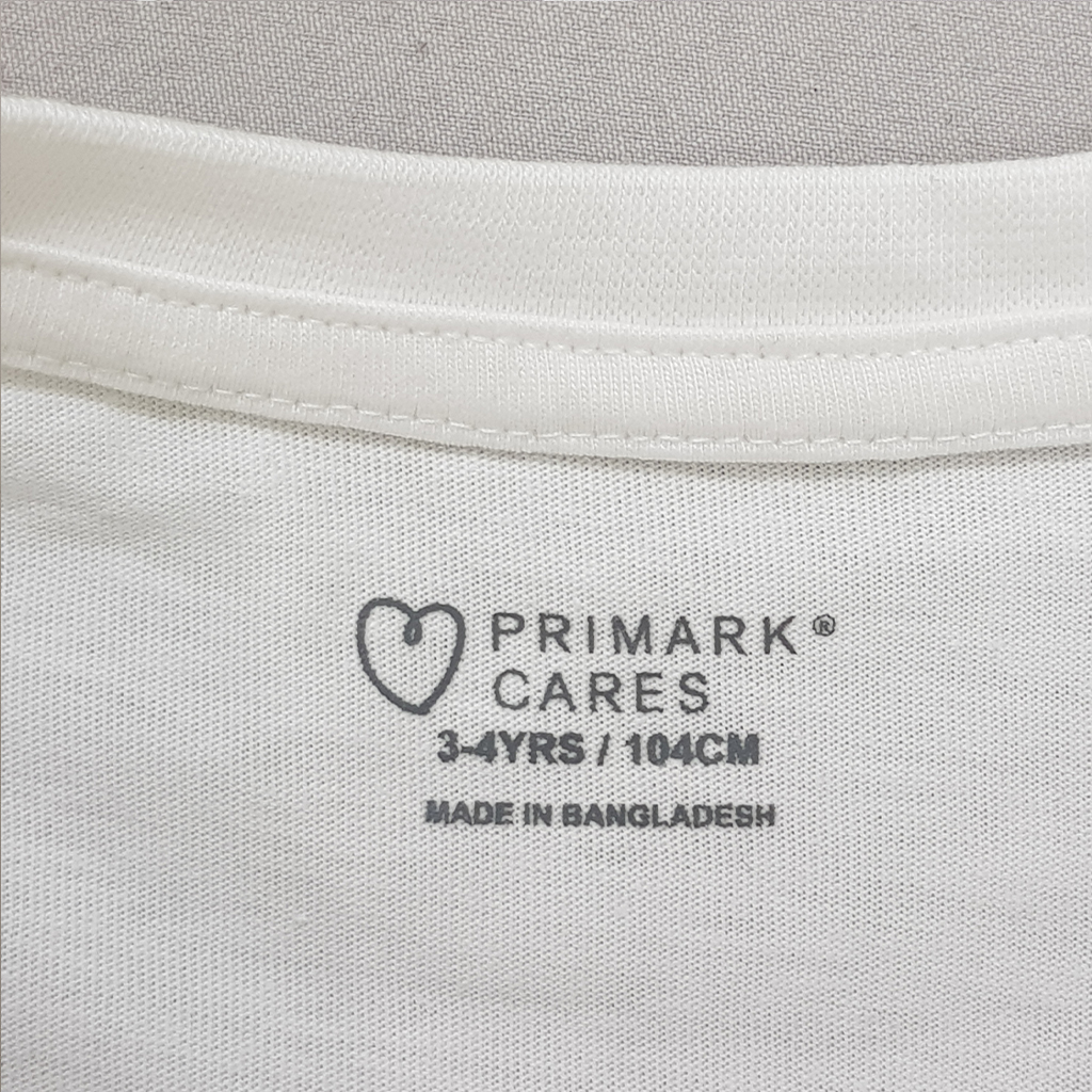 تی شرت دخترانه 30576 سایز 1.5 تا 8 سال مارک Primark
