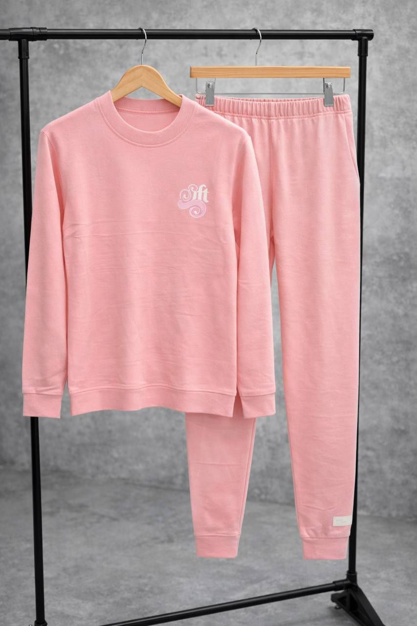 ست بلوز و شلوار اسپورت وارداتی طرح صورتی کد2205708